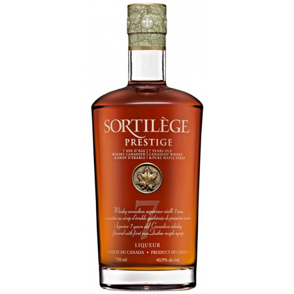 Sortilège Prestige - Licor de whisky canadiense añejado 7 años con sirope de arce 750 ml - 40,9 °