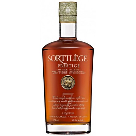 Sortilège Prestige - Licor de whisky canadiense añejado 7 años con sirope de arce 750 ml - 40,9 °