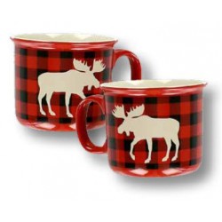 Tasse Mug Moose plaid