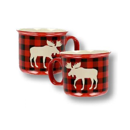 Tasse Mug Moose plaid