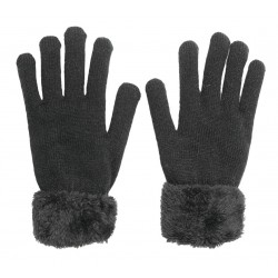 Gants gris doublés fourrure...