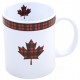 Tasse mug Feuille érable plaid rouge