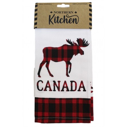 Torchon de cuisine caribou plaid rouge